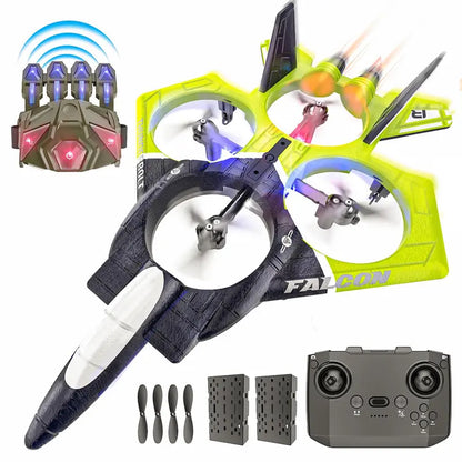 🎅 🎄 CHRISTMAS SALE 50% OFF -Foam Drone RC Airplane for Kids and Beginners, Remote Control Plane Fighter Jet with LED Light, Auto Hovering, 360° Flip and 2 Batteries (30 Mins)