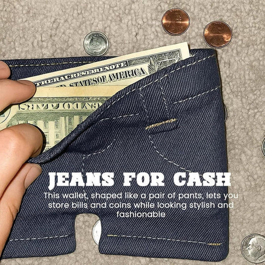 💴Mini Jeans Wallet Foldable Stylish Creative Mini Jeans-Shaped Wallet（USA）Made in the USA