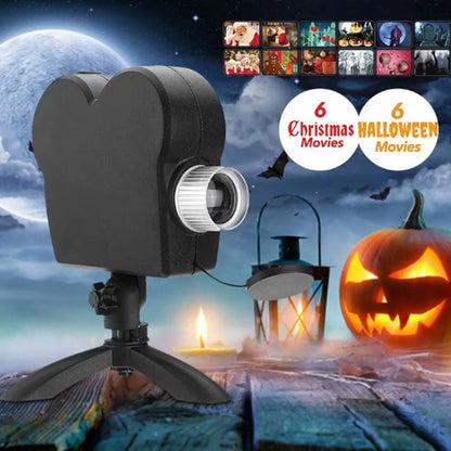 Fashion Halloween Christmas Window Projector Outdoor Atmospheric Feeling Festival Projection Home Room Office US/EU/AU/UK Plug