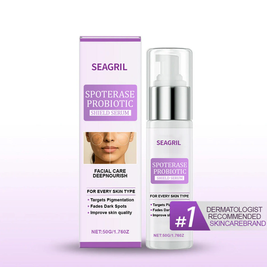 🌟SEAGRIL® 𝐒𝐩𝐨𝐭𝐄𝐫𝐚𝐬𝐞 𝐏𝐫𝐨𝐛𝐢𝐨𝐭𝐢𝐜 𝐒𝐡𝐢𝐞𝐥𝐝 𝐒𝐞𝐫𝐮𝐦 – Fades Dark Spots, Evens Skin Tone & Boosts Radiance✨💜