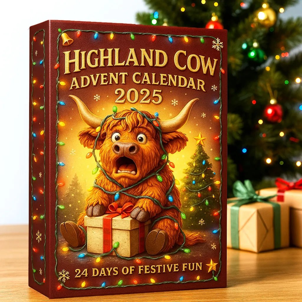 🎁Nice Christmas Gift🎅🐮Highland Cow Advent Calendar 2025