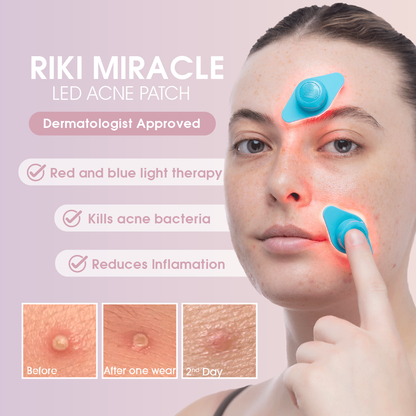 🎄✨ RIKO Miracle Acne Erase Red & Blue Light Therapy Patch – Dermatologist-Approved, Painless Blemish Removal ✨🎄