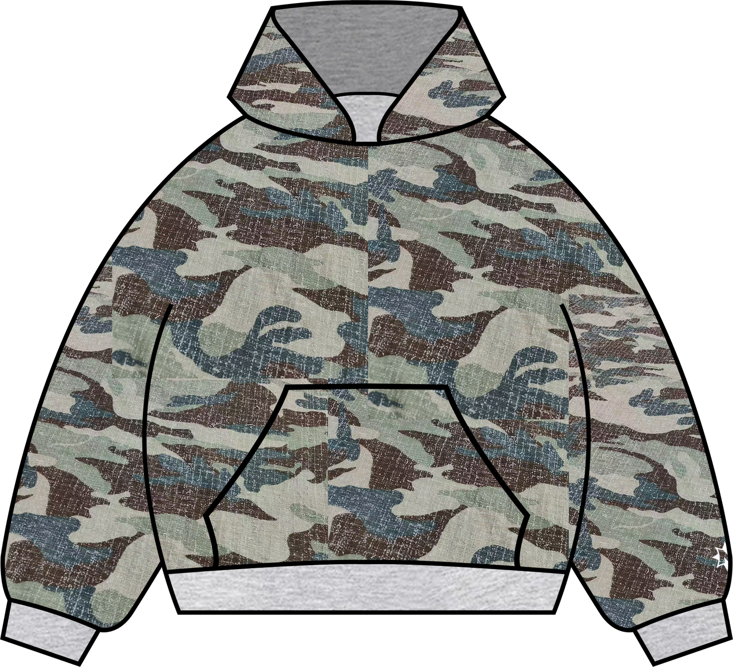 *reversible camo hoodie