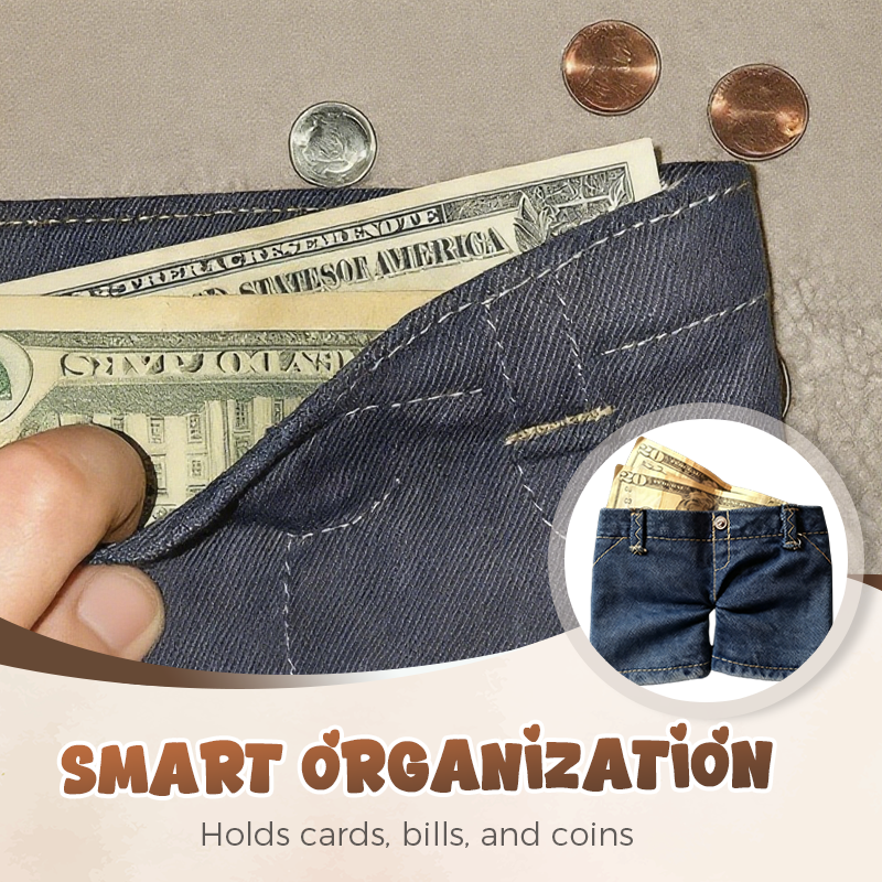 💴Mini Jeans Wallet Foldable Stylish Creative Mini Jeans-Shaped Wallet（USA）Made in the USA