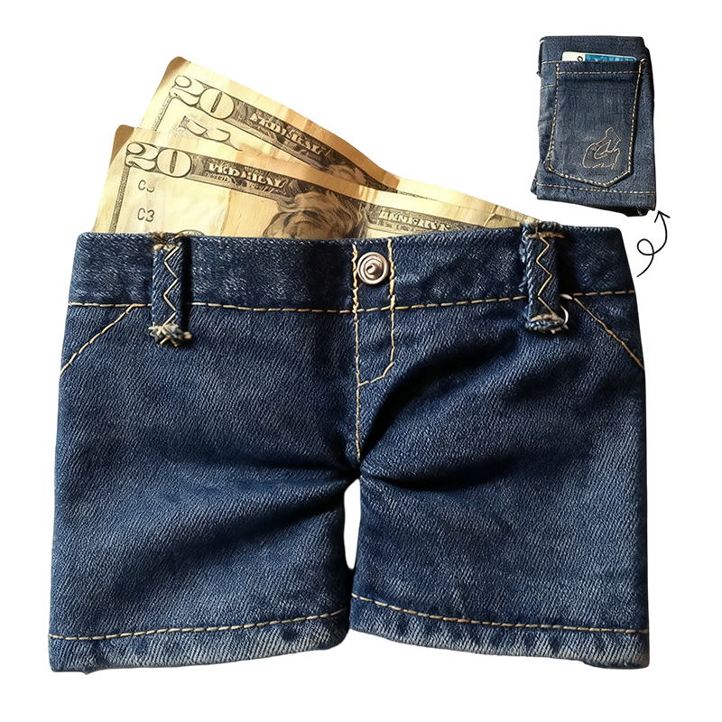💴Mini Jeans Wallet Foldable Stylish Creative Mini Jeans-Shaped Wallet（USA）Made in the USA