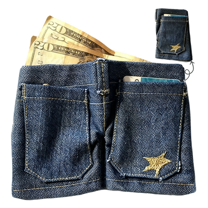 💴Mini Jeans Wallet Foldable Stylish Creative Mini Jeans-Shaped Wallet（USA）Made in the USA